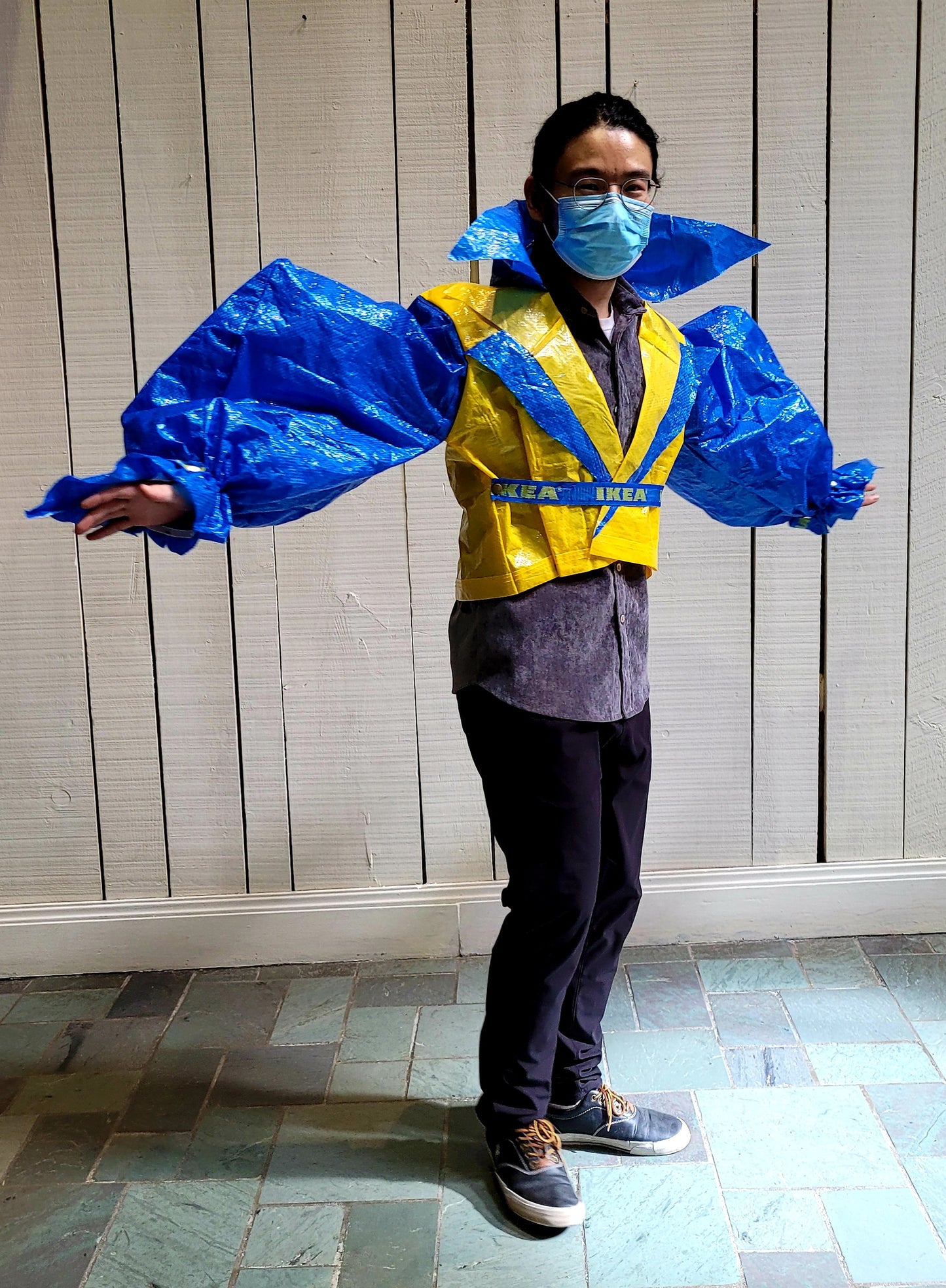 UKRAINE BENEFIT #9 "POWER SUIT JACKET WITH MUTTON SLEEVES AND SNAP CLOSURE" CHEN, EVAN