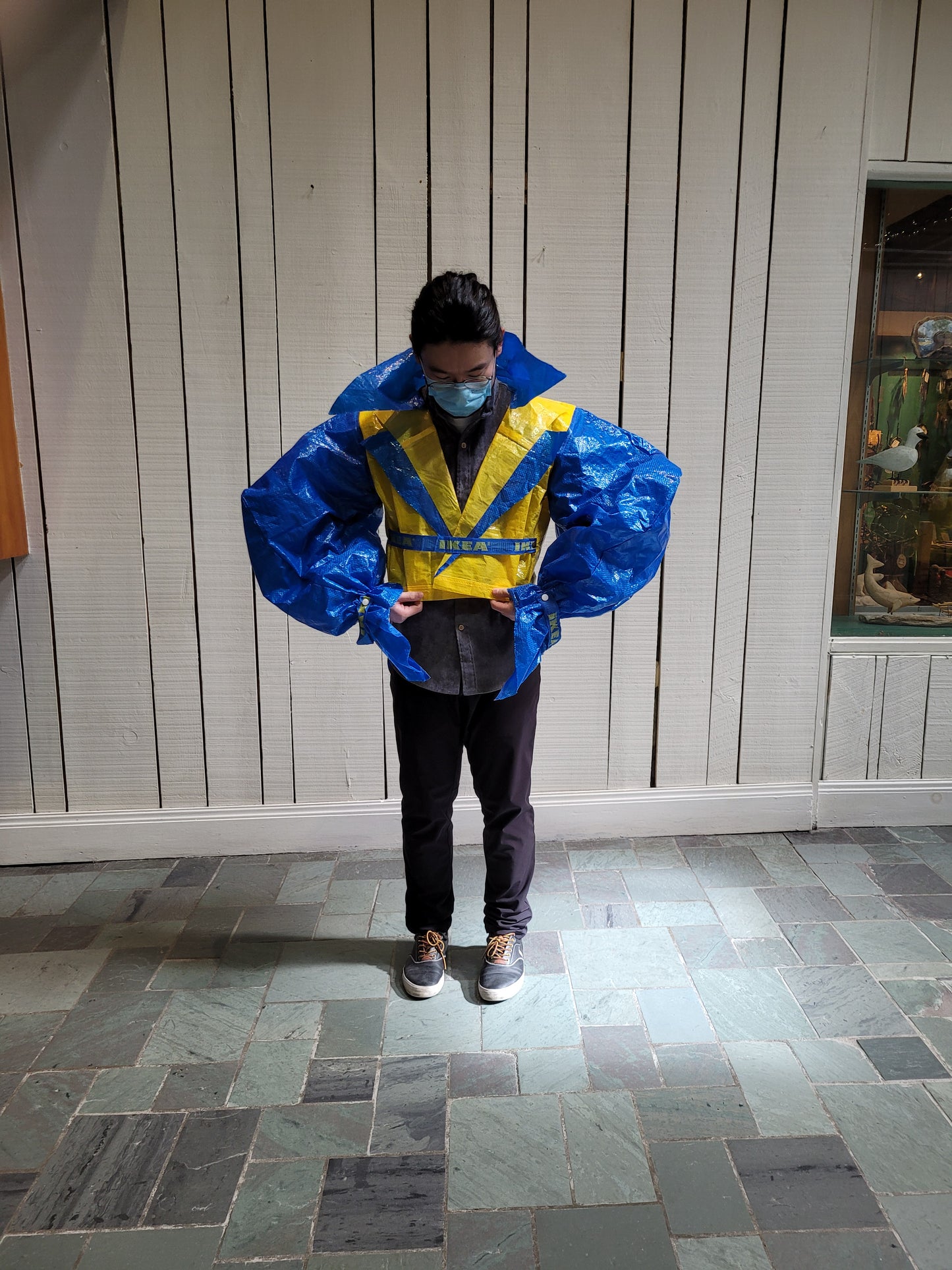 UKRAINE BENEFIT #9 "POWER SUIT JACKET WITH MUTTON SLEEVES AND SNAP CLOSURE" CHEN, EVAN