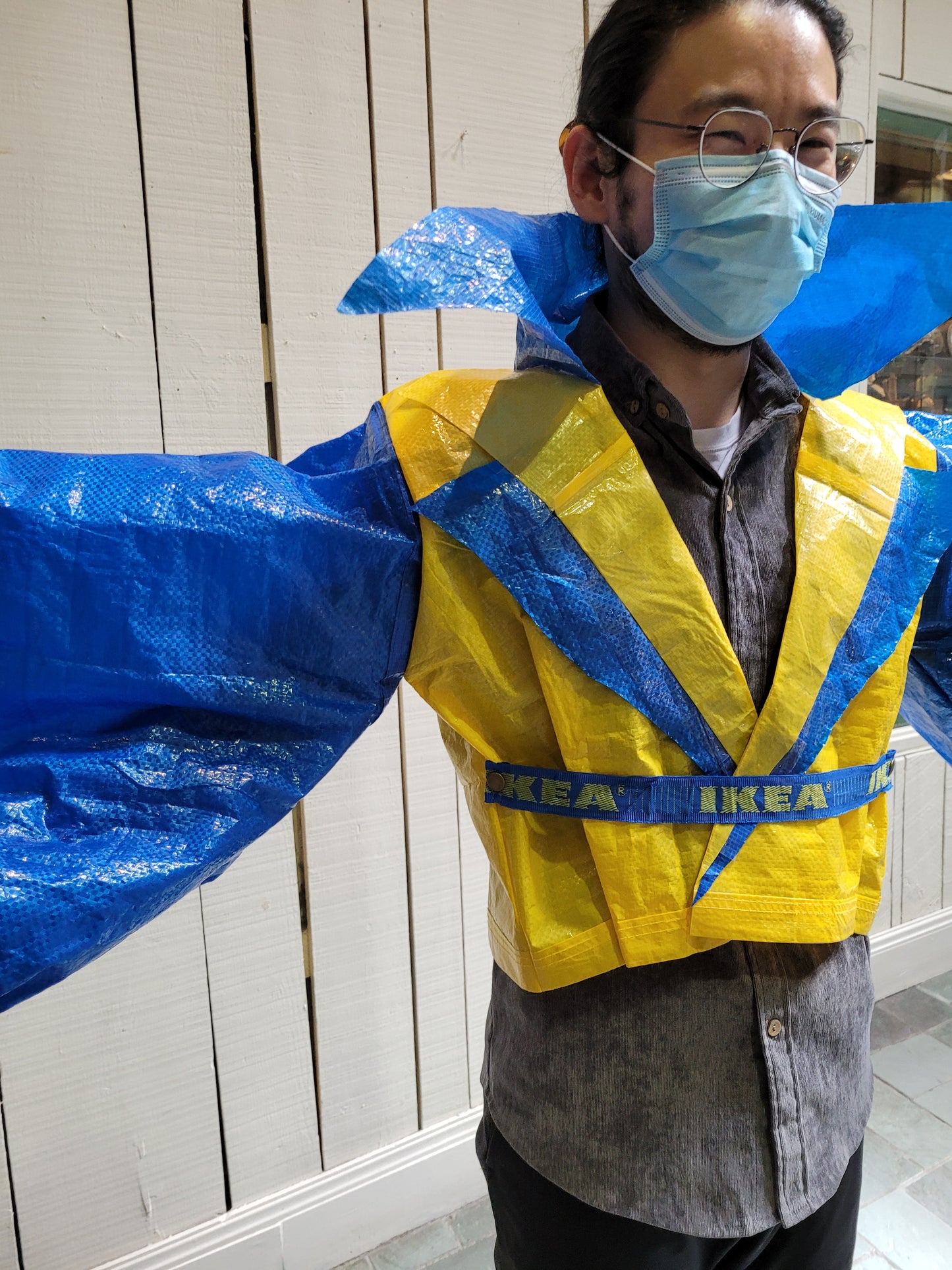 UKRAINE BENEFIT #9 "POWER SUIT JACKET WITH MUTTON SLEEVES AND SNAP CLOSURE" CHEN, EVAN