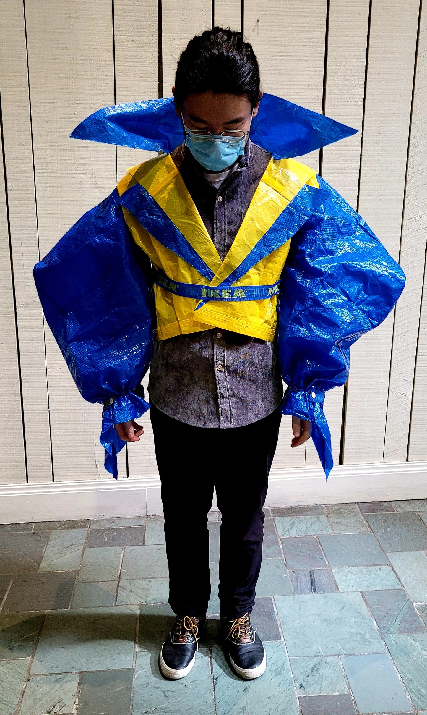 UKRAINE BENEFIT #9 "POWER SUIT JACKET WITH MUTTON SLEEVES AND SNAP CLOSURE" CHEN, EVAN