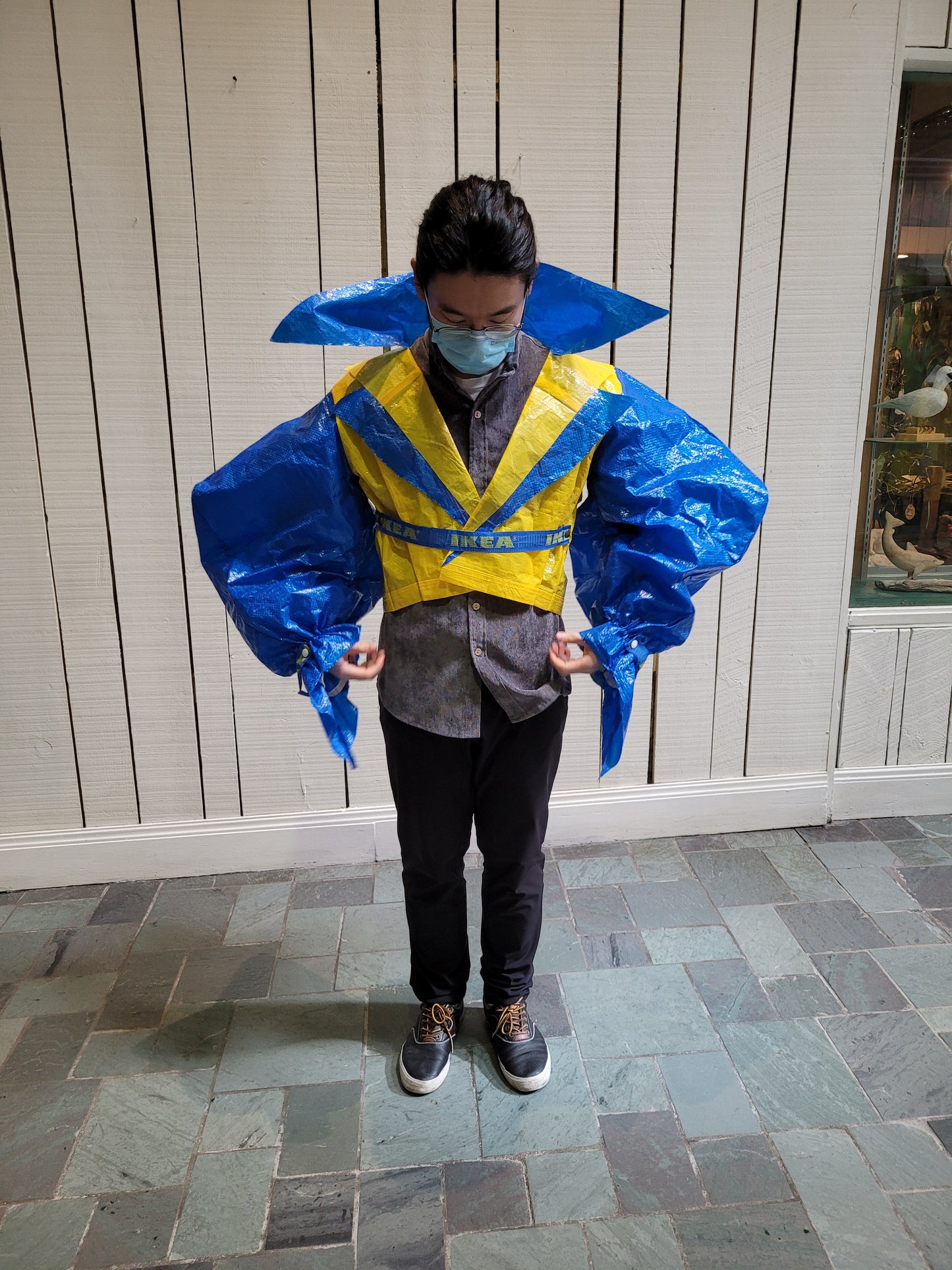 UKRAINE BENEFIT #9 "POWER SUIT JACKET WITH MUTTON SLEEVES AND SNAP CLOSURE" CHEN, EVAN