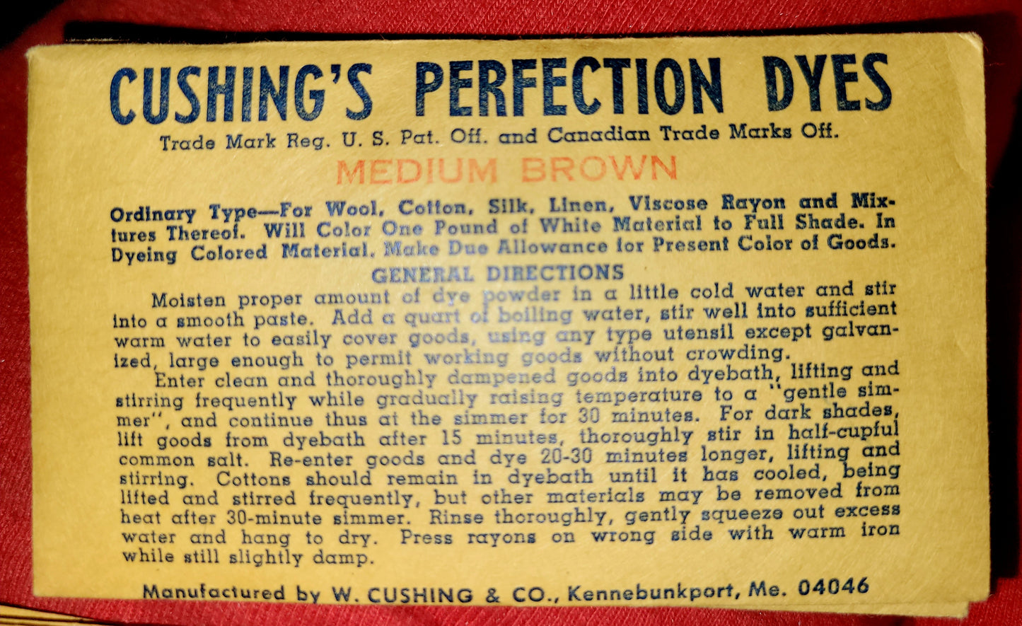 Cushing's Perfection Acid Dyes