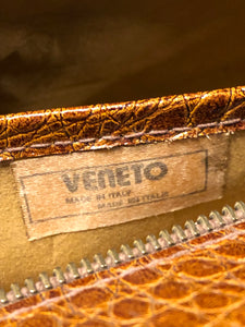 Vintage Veneto Brown Reptile Skin Satchel