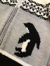 Load image into Gallery viewer, Mary Maxim Penguin Wool Zip Cardigan, Made in Nova Scotia SOLD
