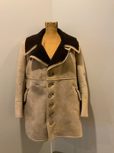 Kingspier Vintage - Antartex lambskin coat with shearling lining, button closures and flap pockets. Made in Scotland.