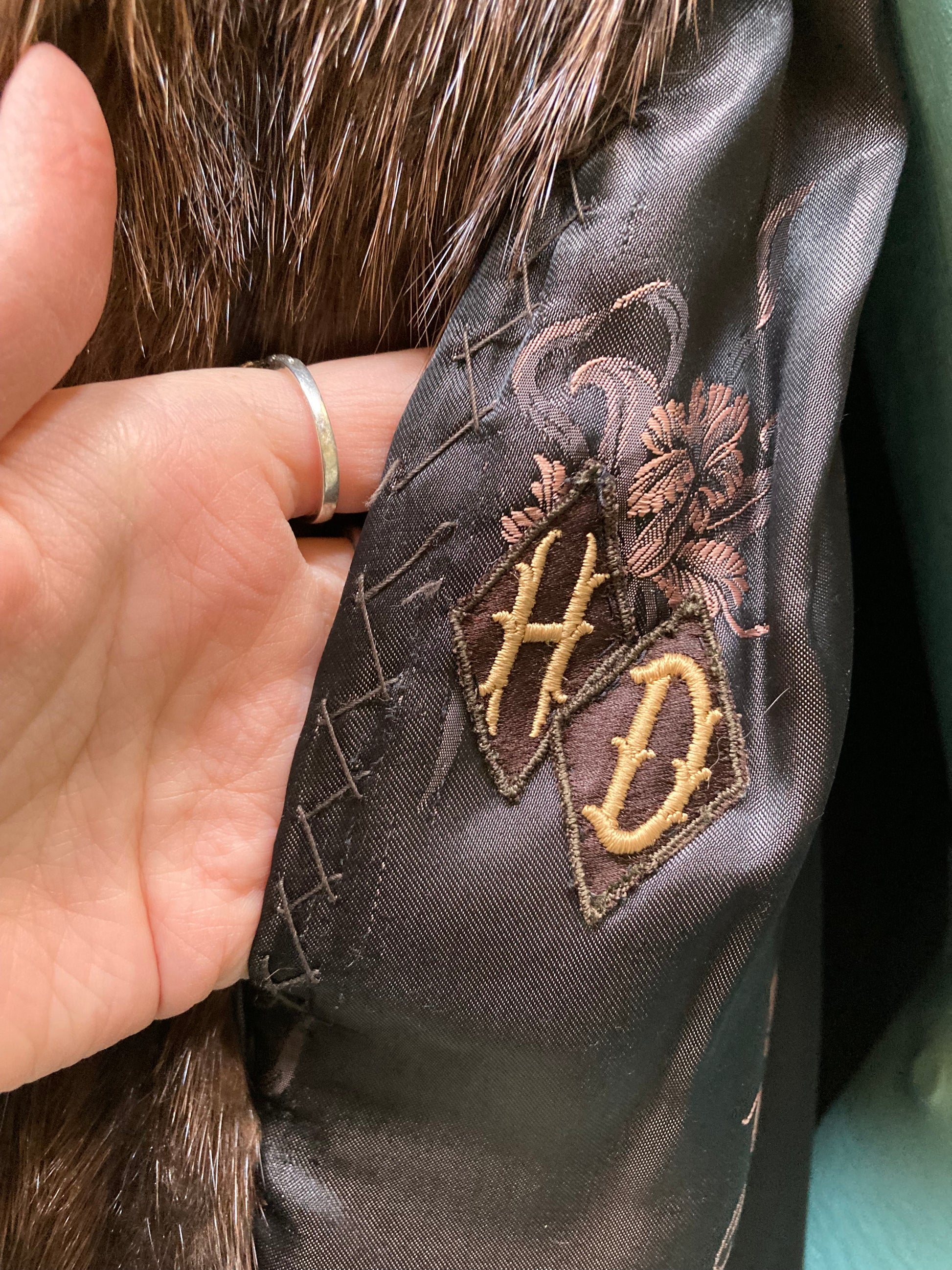 Kingspier Vintage - Vintage Charles Brown Furriers LTD Fur Coat with satin lining, H.D. monogram and large buttons.
Made in Halifax, Canada.