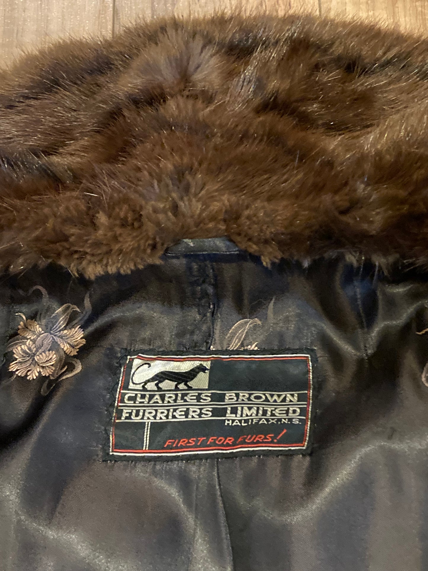 Kingspier Vintage - Vintage Charles Brown Furriers LTD Fur Coat with satin lining, H.D. monogram and large buttons.
Made in Halifax, Canada.
