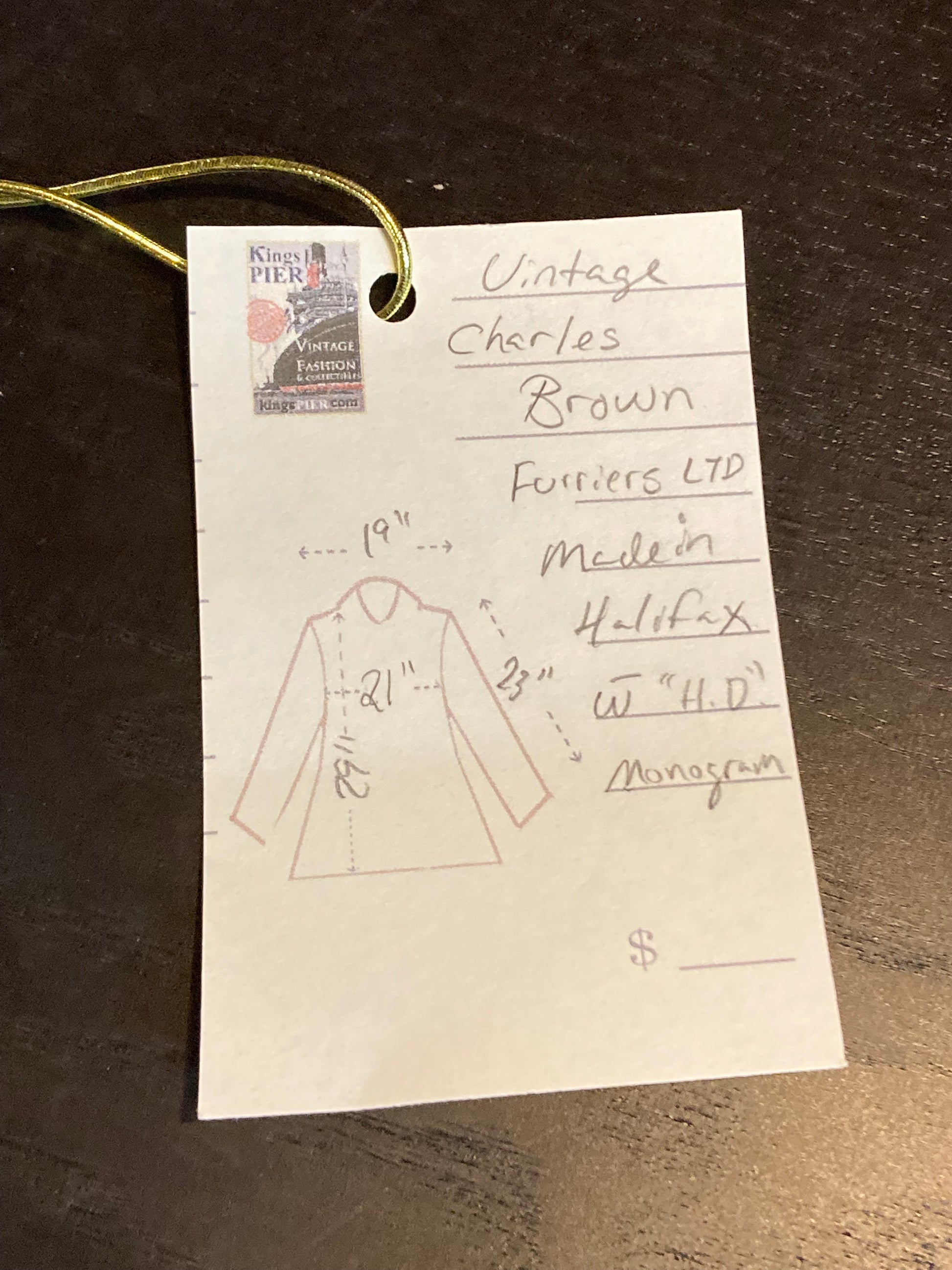 Kingspier Vintage - Vintage Charles Brown Furriers LTD Fur Coat with satin lining, H.D. monogram and large buttons.
Made in Halifax, Canada.