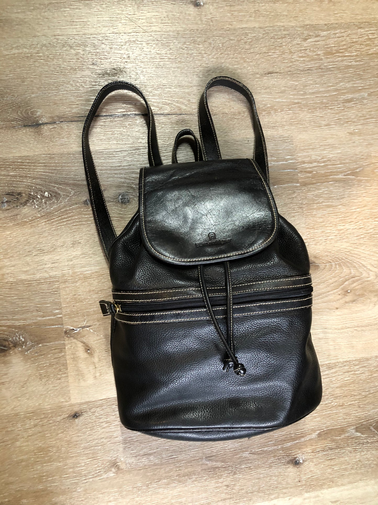 Etienne Aigner Black Leather Backpack SOLD