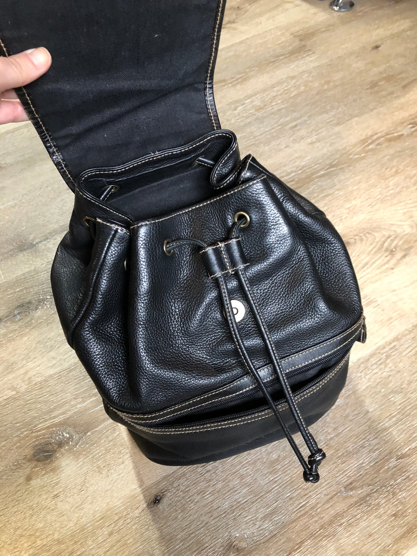 Etienne Aigner Black Leather Backpack SOLD