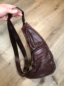 Brown Leather Small Cross Body Hybrid Messenger Bag SOLD