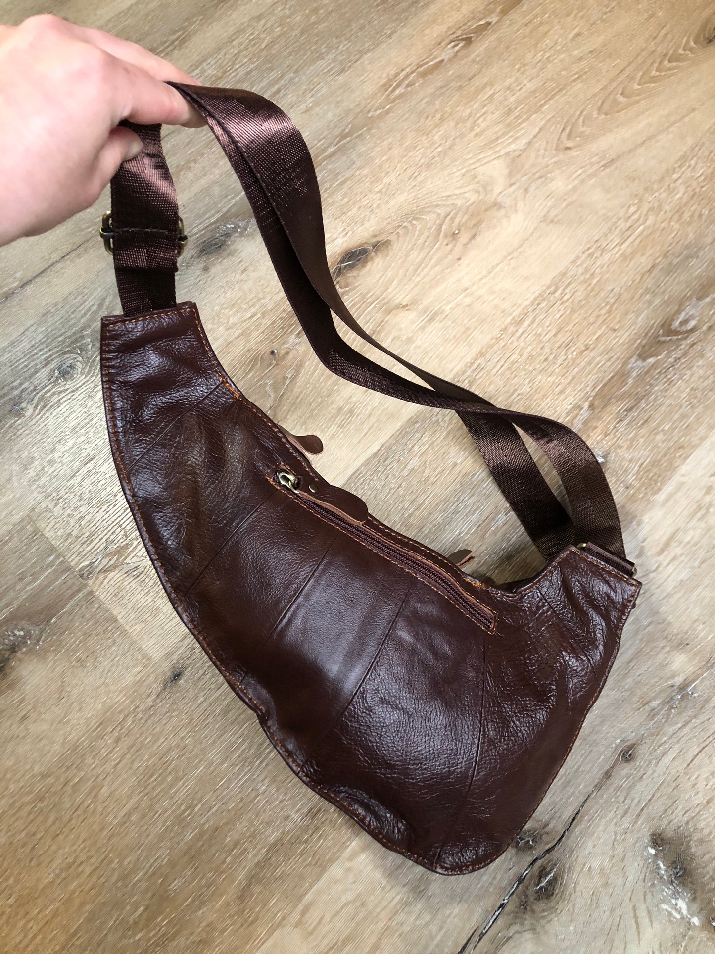 Brown Leather Small Cross Body Hybrid Messenger Bag SOLD