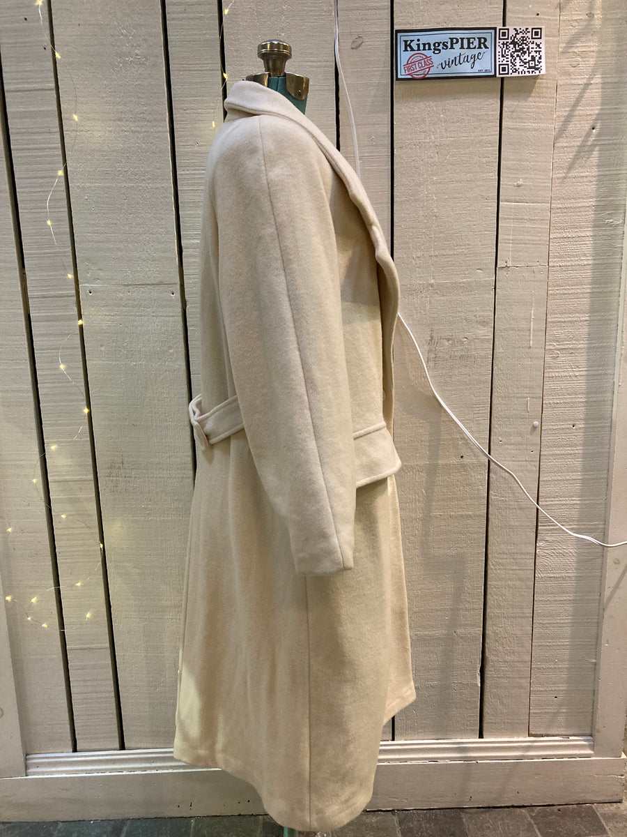 Vintage Creations Miss Style White Double breasted Wool Coat, Made