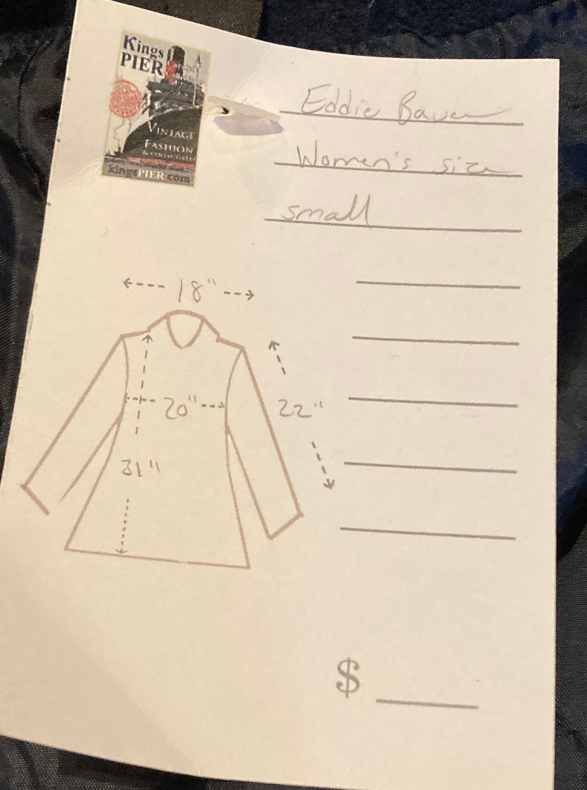 Kingspier Vintage - Eddie Bauer blue duffle coat with hood, antler toggle closures and front patch pockets. Fibres unknown.
Size Small