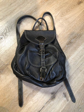 Load image into Gallery viewer, Vintage Roots Black Pebble Full Grain Leather Backpack. &quot;Alex&quot; Made in Canada, SOLD
