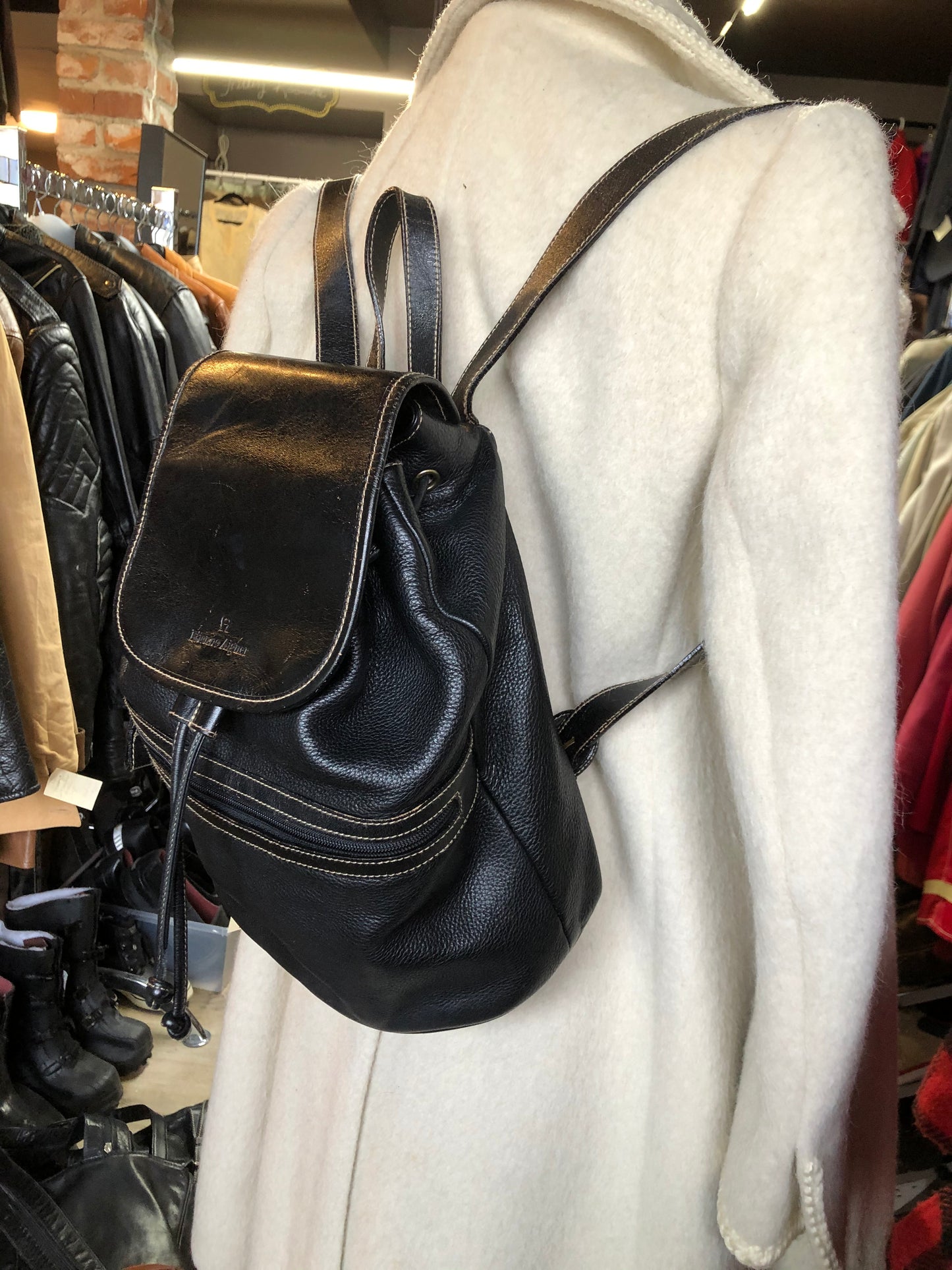 Etienne Aigner Black Leather Backpack SOLD