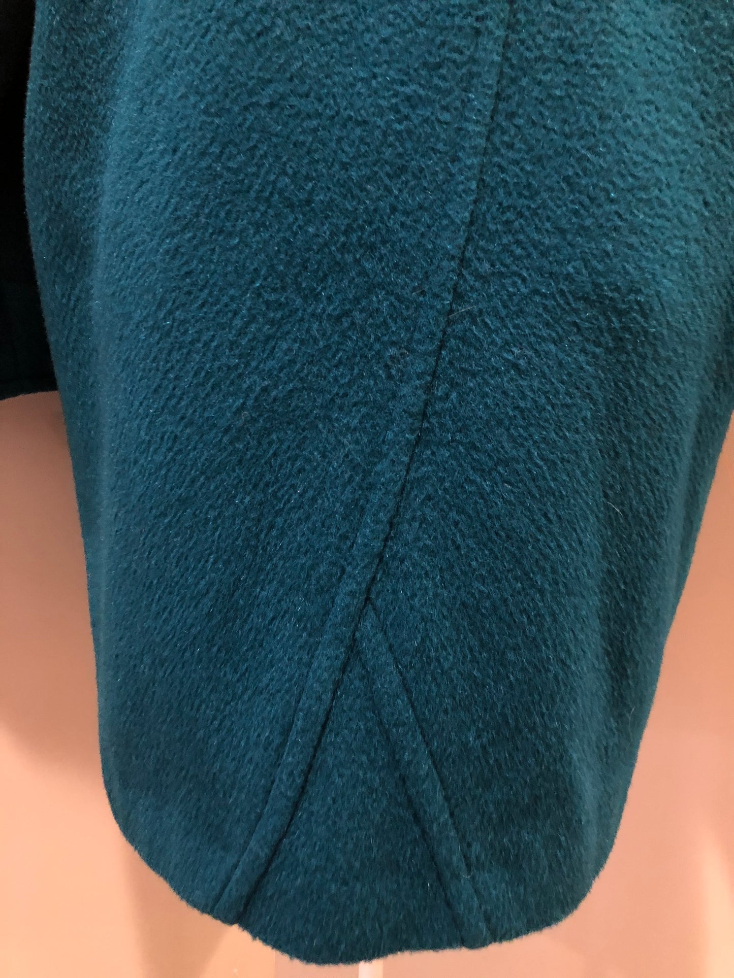 Kingspier Vintage - Marks & Spencer 1980’s mohair and wool blend, double breasted teal coat. Fits a size 10.