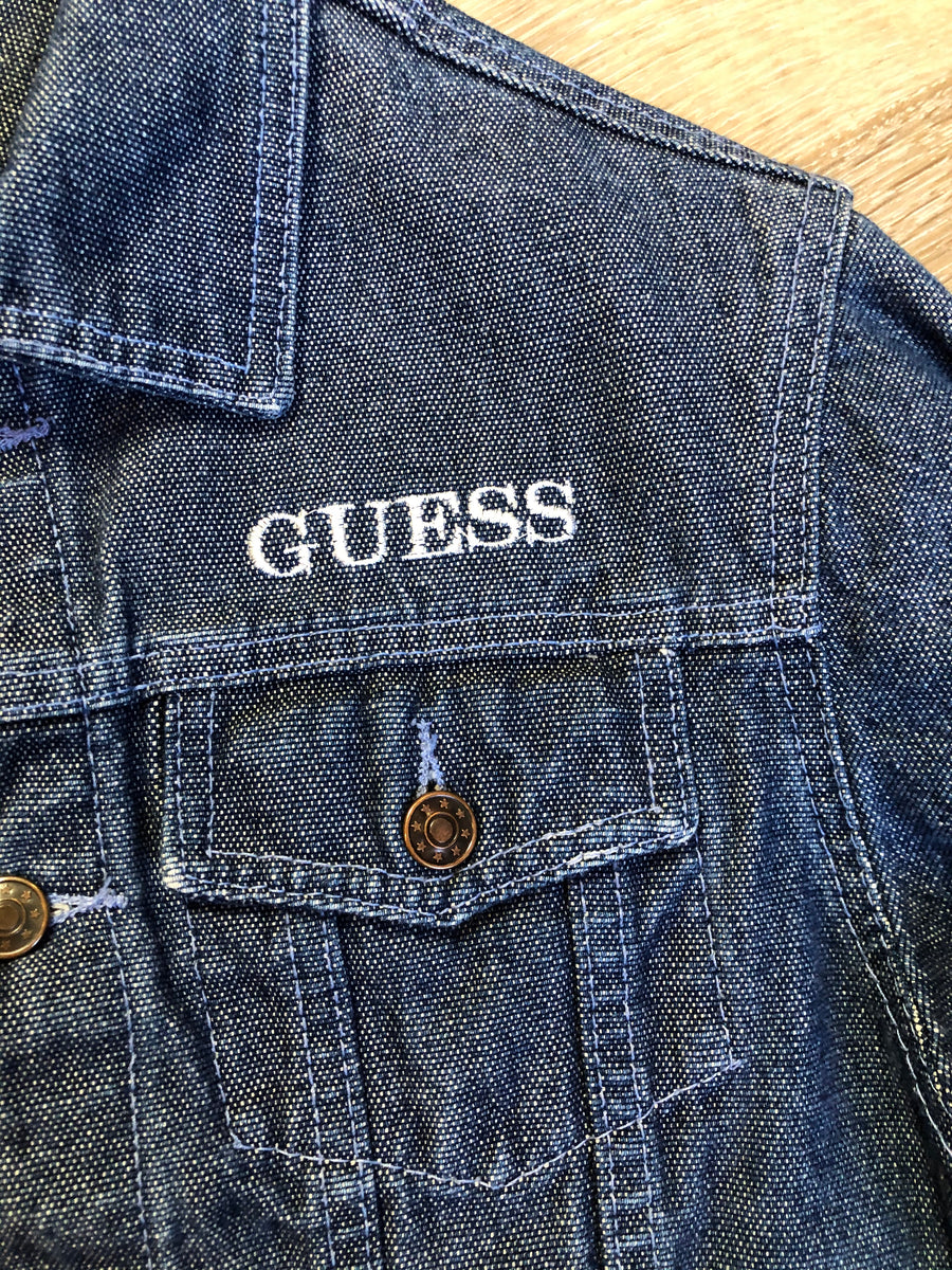 Guess Medium Wash Denim Jean Jacket, Made in USA