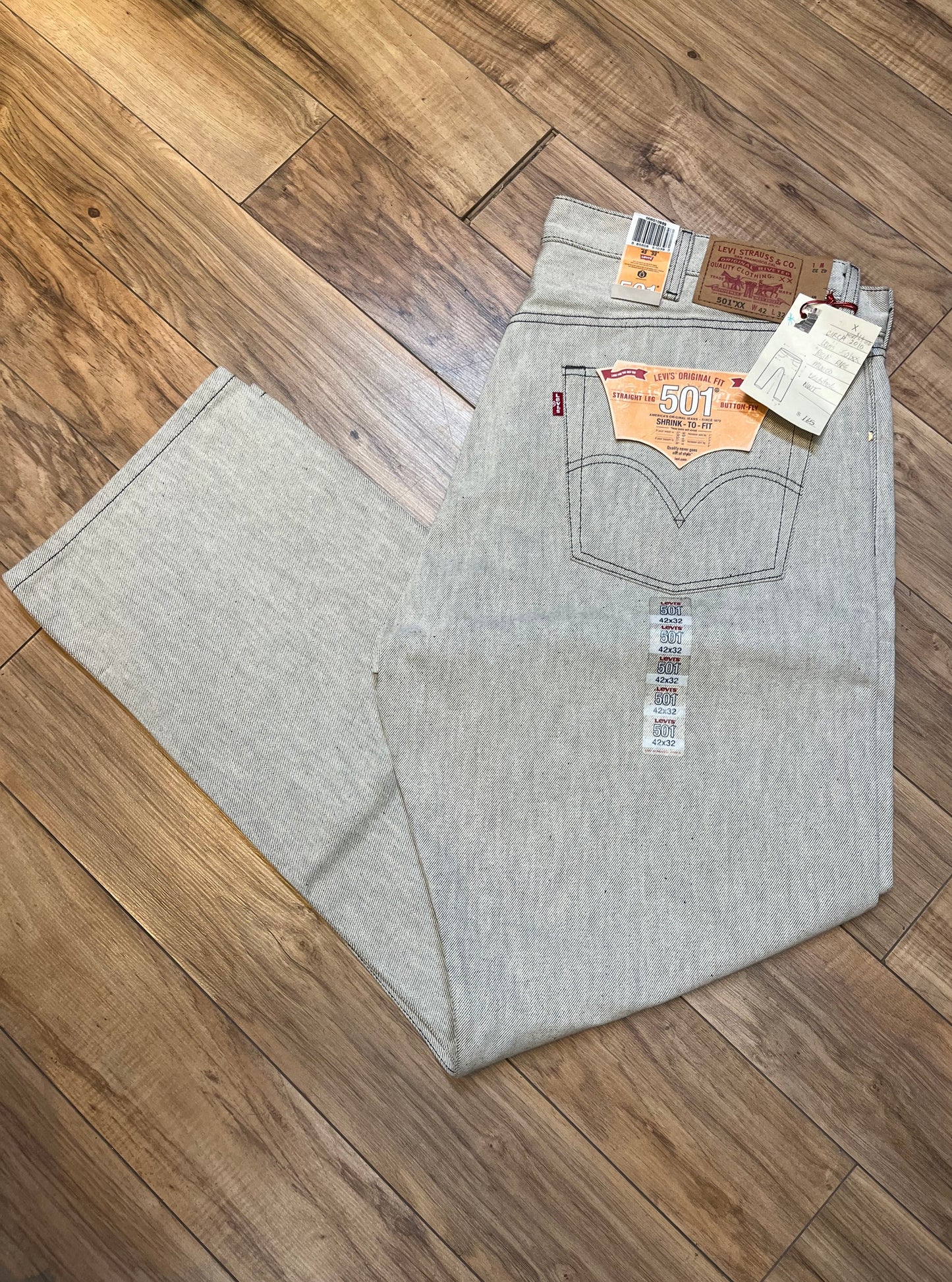 Levi’s 50xx - 42”x32” Rigid Grey Denim Jeans Deadstock New with tags Rare Rigid Red Tab Higher rise Button fly Straight fit 100% cotton Made in Mexico
