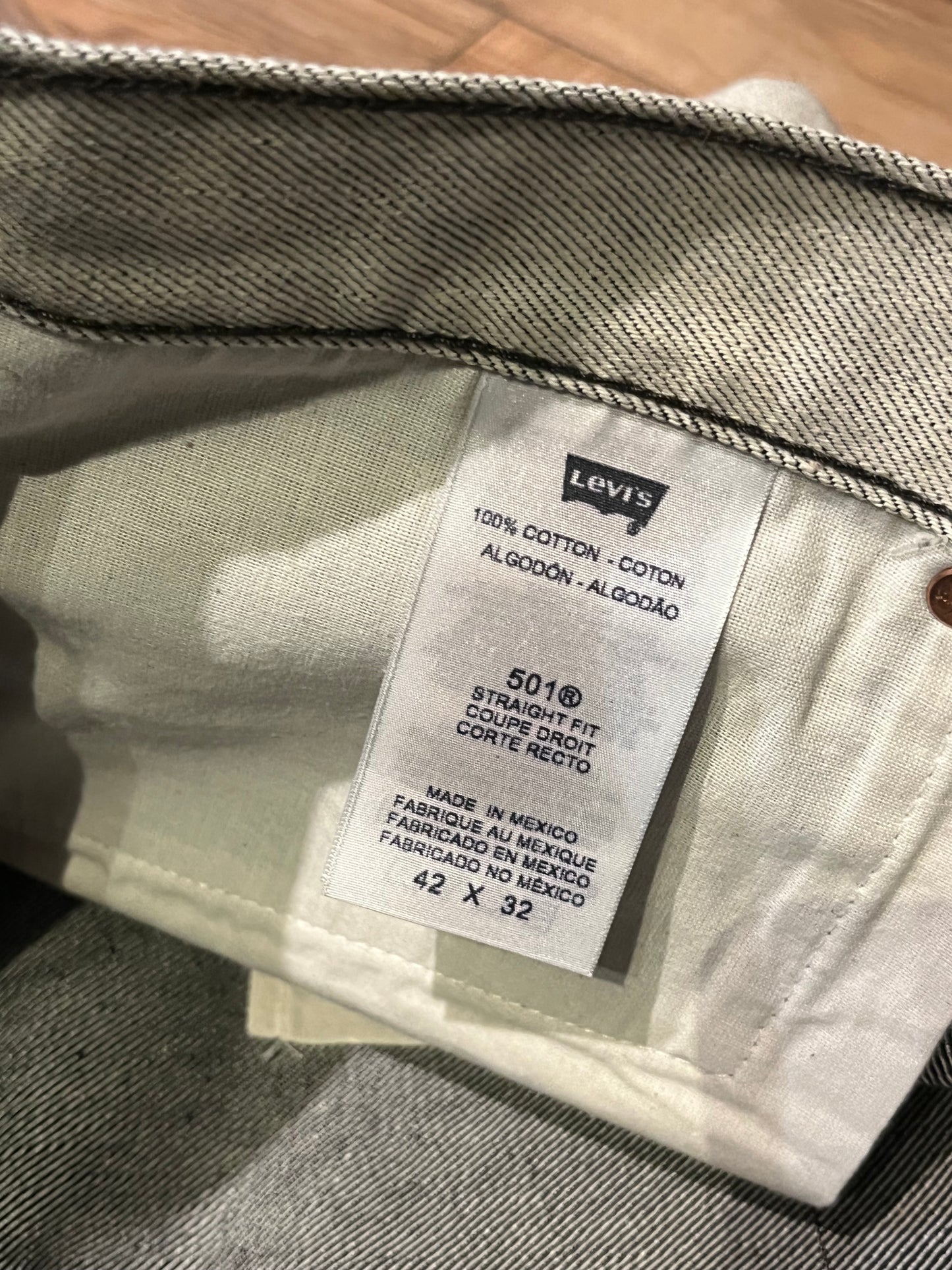 Levi’s 50xx - 42”x32” Rigid Grey Denim Jeans Deadstock New with tags Rare Rigid Red Tab Higher rise Button fly Straight fit 100% cotton Made in Mexico