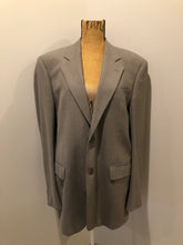 Load image into Gallery viewer, Kingspier Vintage - WM.H. Leishman (sold at Tip Top Tailors) two piece medium grey 100% pure virgin wool suit.The jacket is a single breasted, two button notch lapel with two flap pockets and two inside pockets. Pants are pleated with welt pockets. Made in Canada. 
