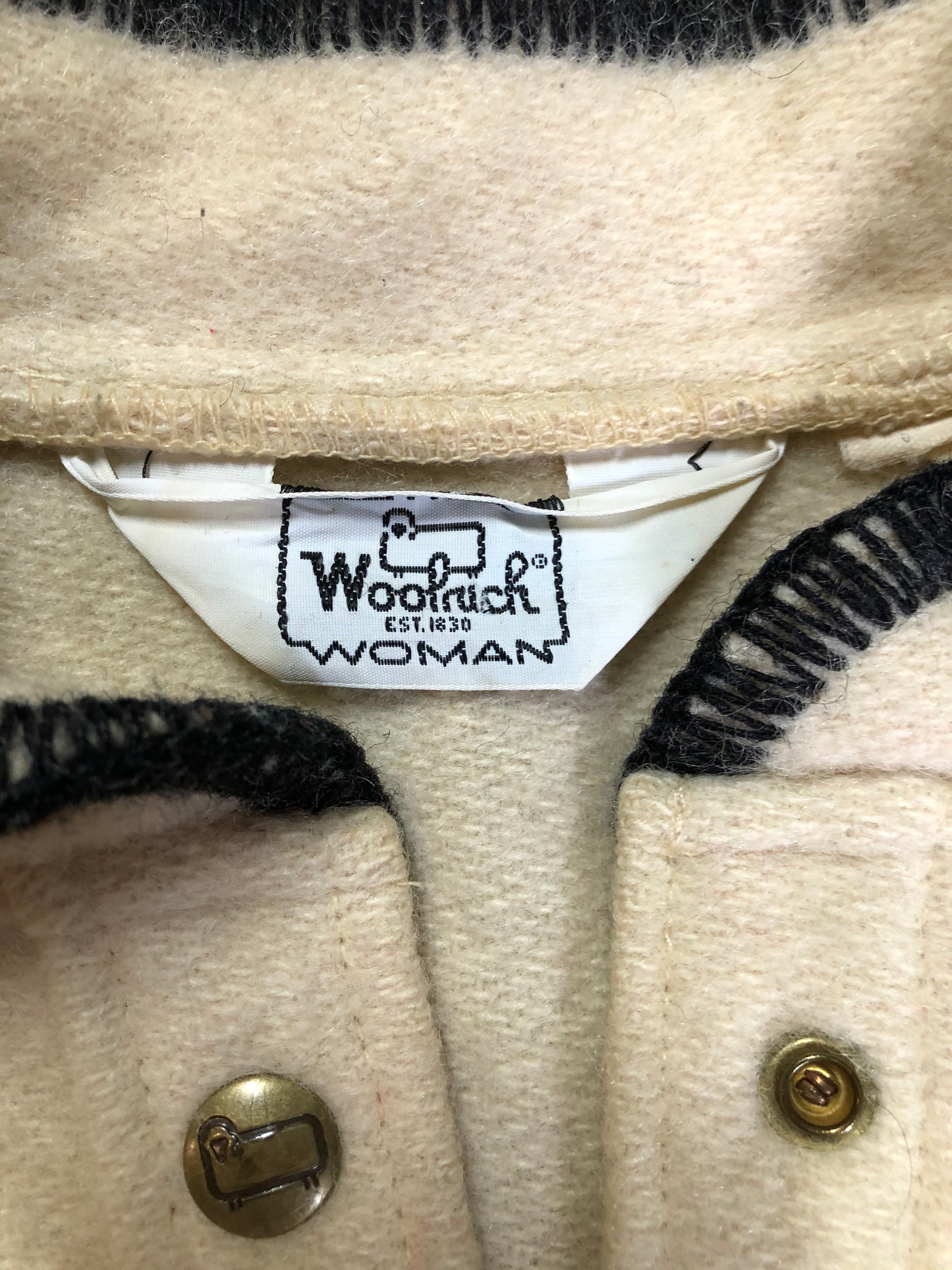 Kingspier Vintage - Woolrich 1970's wool half snap blanket sweater with green. red and yellow stripe. This sweater features half snap closures and a pouch pocket in the front.