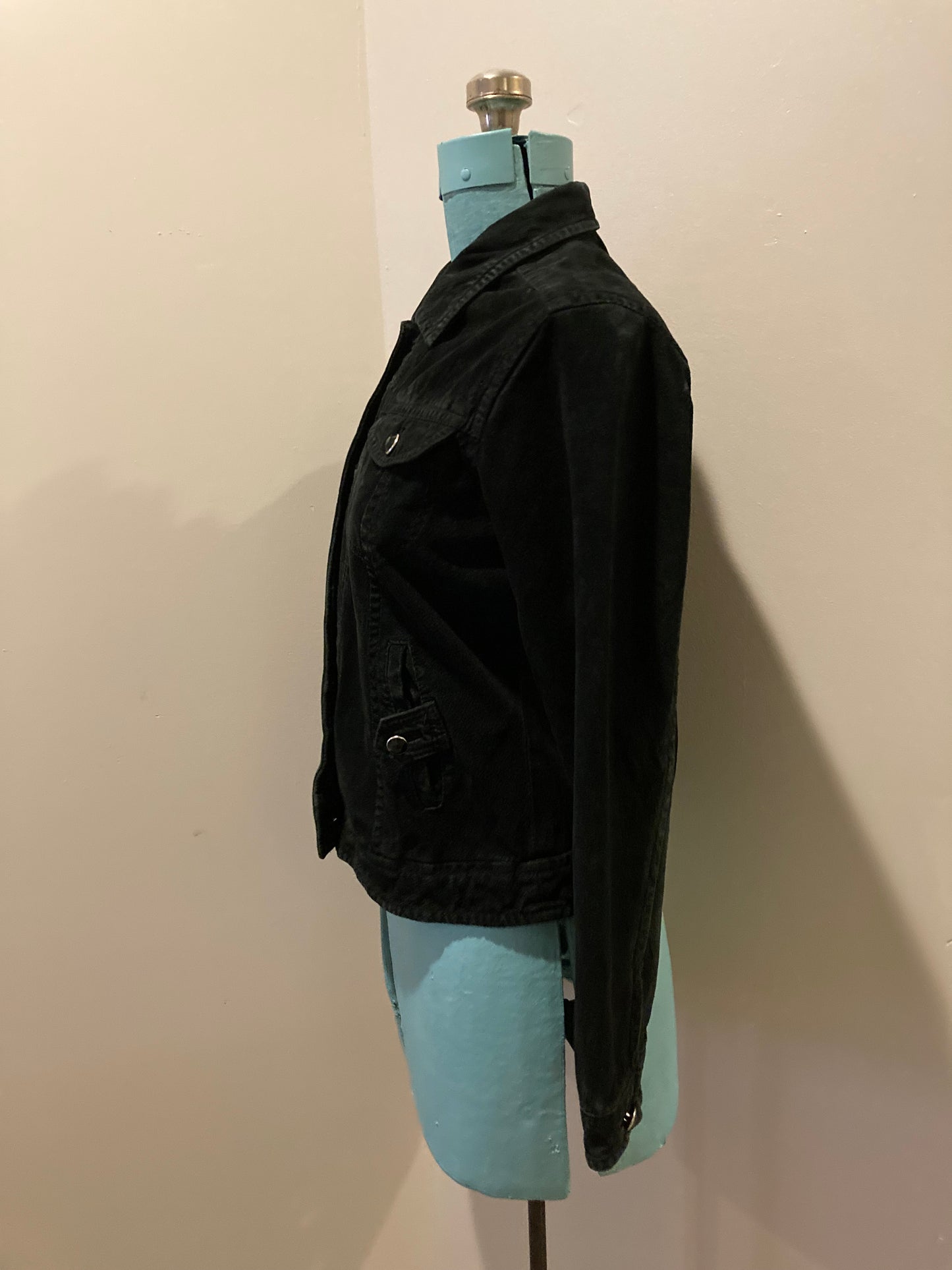 Kingspier Vintage - Vintage Christopher Banks black suede jacket with button closures and pockets. Made in Canada. Size small.
