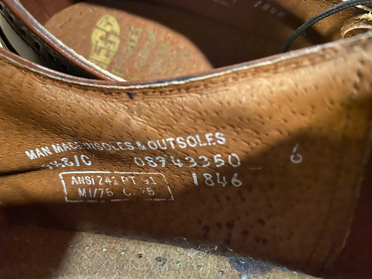 Kingspier Vintage - 1980s Brown Steel Toe Full Brogue Wingtip Oxfords by Seco for Bostonian - Sizes: 9.5M 11.5W 42-43W, Made in USA, Vibram Rubber Heels, Man Made In-Soles and Out-Soles