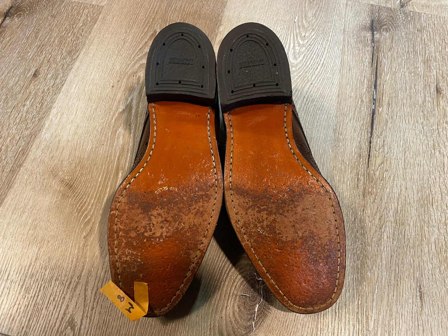 Kingspier Vintage - Brown Full Brogue Wingtip Derbies by Eaton Sanitized - Sizes: 8M 10W 41EURO, Made in Canada, Leather Uppers and Soles, Biltrite Rubber Heels