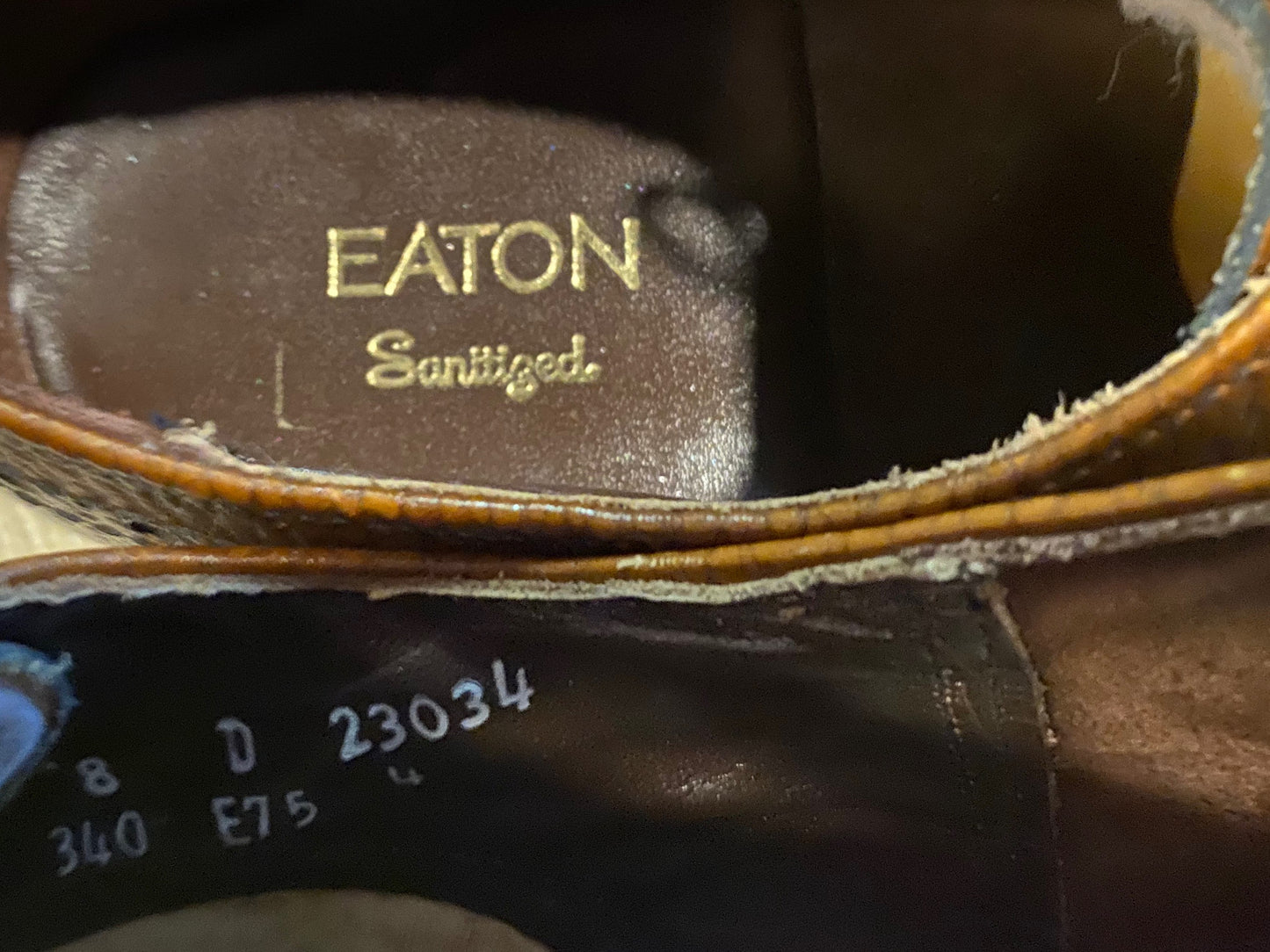 Kingspier Vintage - Brown Full Brogue Wingtip Derbies by Eaton Sanitized - Sizes: 8M 10W 41EURO, Made in Canada, Leather Uppers and Soles, Biltrite Rubber Heels