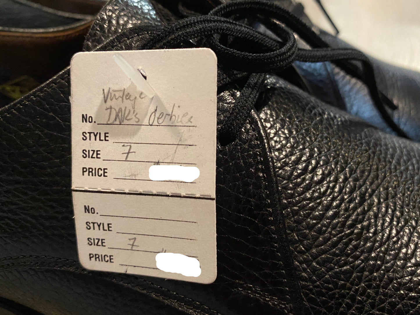 Kingspier Vintage - Black Plain Toe Derby Shoes by Dack's Finest Quality Shoes for Men, Sizes: 7M 8.5W 39-40EURO, Made in Canada, Custom Grade by Dacks, Dack's Leather Soles and Rubber Heels