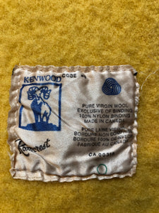Kingspier Vintage - Vintage Kenwood 100% virgin wool blanket with ribbon edges.