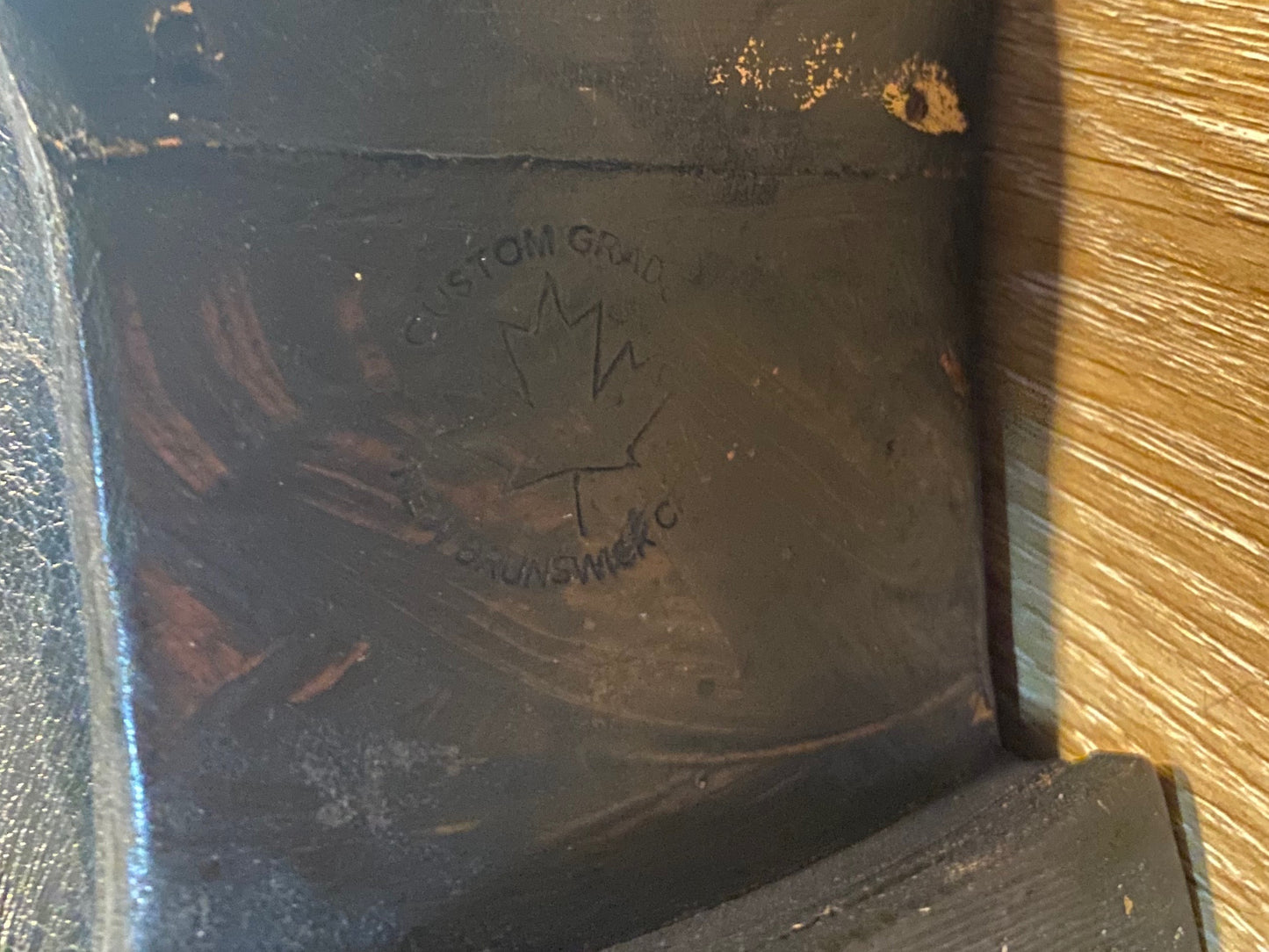 Kingspier Vintage - Black Kangaroo Leather Loafers with Small Metal Detail on Tongue by Dack's - Sizes: 8M 10W 40-41EURO, Made in New Brunswick Canada, Genuine Kangaroo, New Cuoificio La Querce Leather Sole Jumbo Super Prime 5 1/3 (Italy), Vibram Rubber Heels