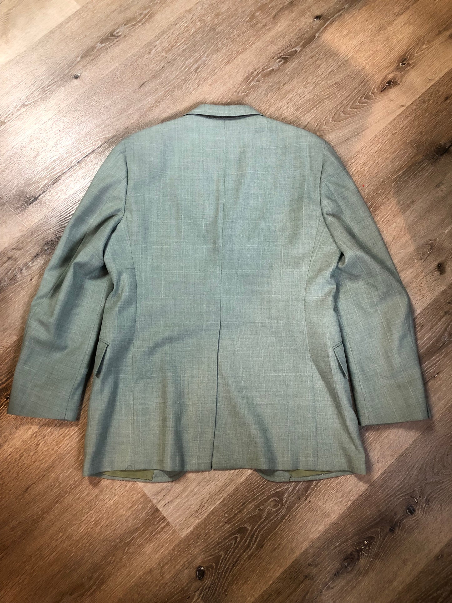 Vintage Rofihe's three piece mint green polyester and wool blend suit. Circa 1960s/ 70s. Union made in Canada.- Kingspier Vintage