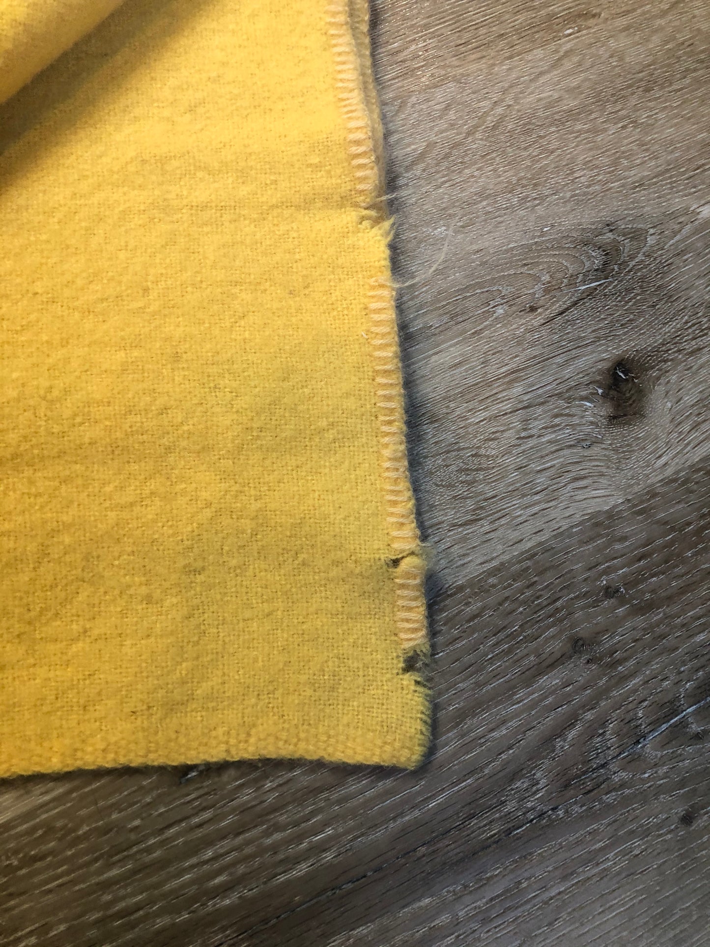 Kingspier Vintage - Vintage Ayer’s 100% wool lap blanket in yellow. Made in Canada