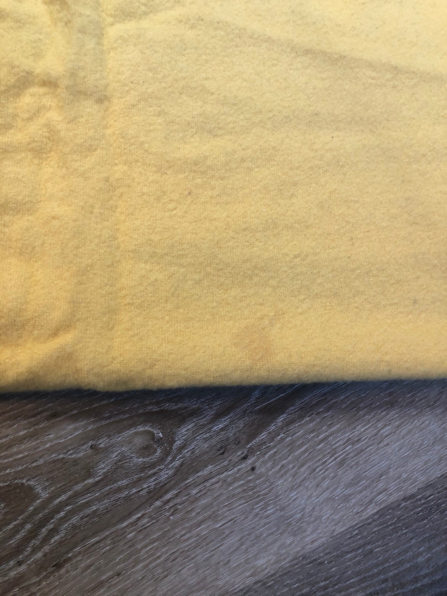 Kingspier Vintage - Vintage Ayer’s 100% wool lap blanket in yellow. Made in Canada