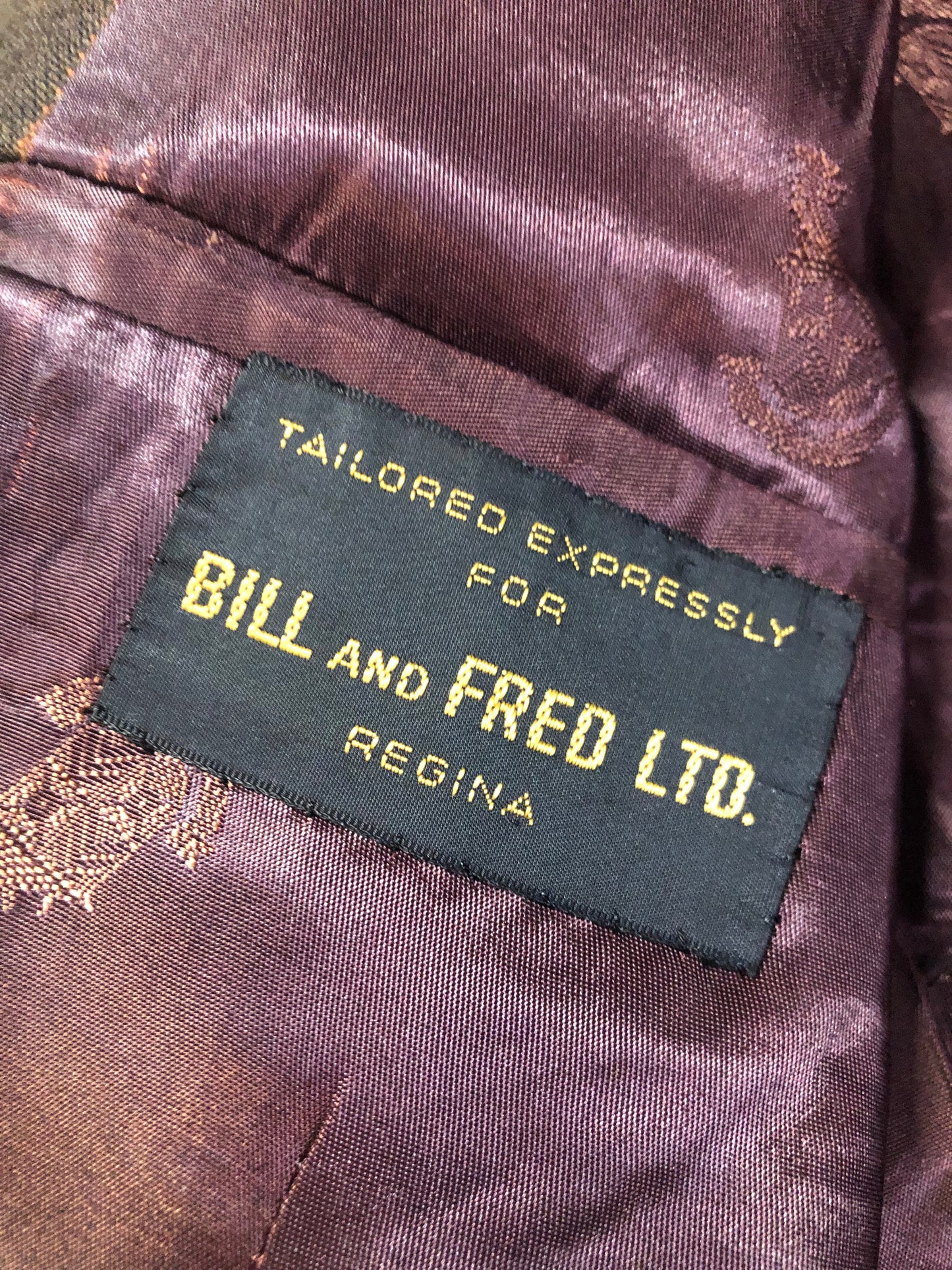 Vintage Warren Kloors 100% wool suit in brown and orange plaid. Lining has been extended in both jacket and pants. Made in Canada - Kingspier Vintage