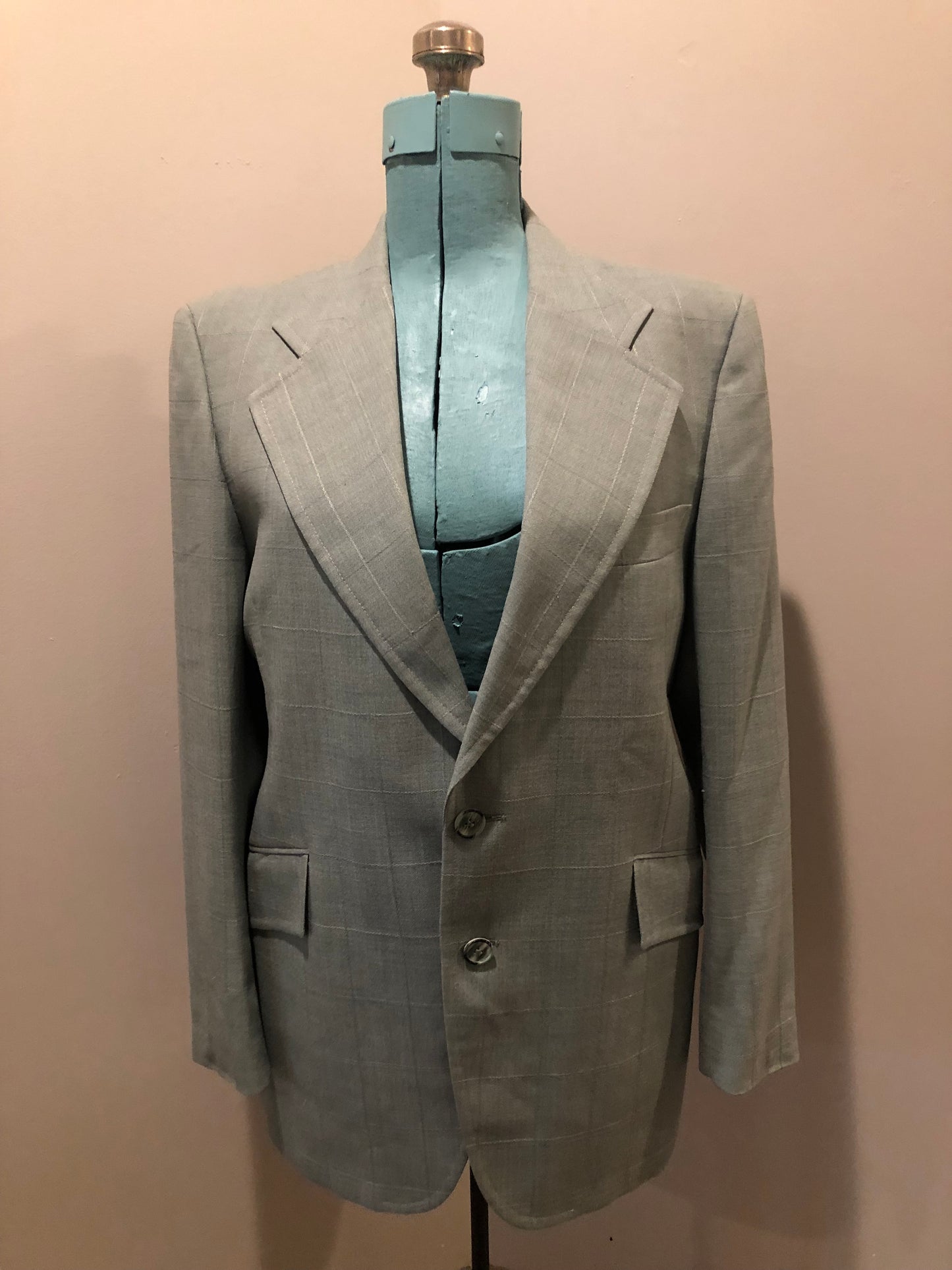Vintage Rofihe's three piece mint green polyester and wool blend suit. Circa 1960s/ 70s. Union made in Canada.- Kingspier Vintage