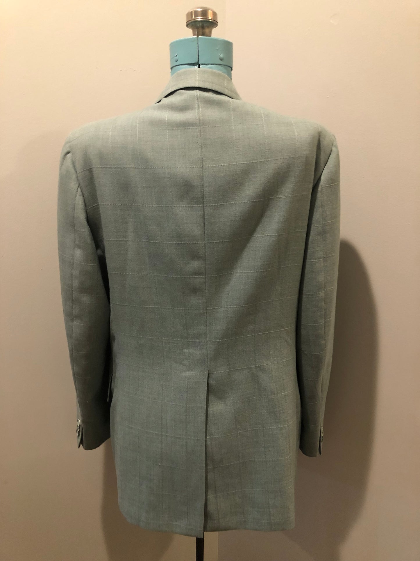 Vintage Rofihe's three piece mint green polyester and wool blend suit. Circa 1960s/ 70s. Union made in Canada.- Kingspier Vintage