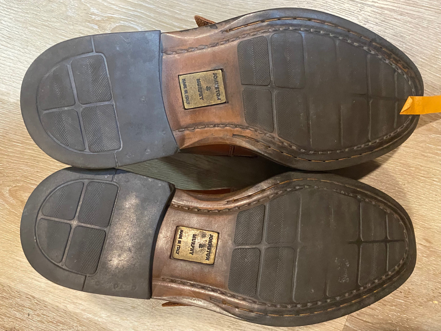 Kingspier Vintage - Brown Plain Toe Single Monk Strap with Buckle by Johnston & Murphy Passport - Sizes: 8.5M 10.5W 41-42EURO, Made in Italy, Leather Uppers, Leather and Rubber Soles
