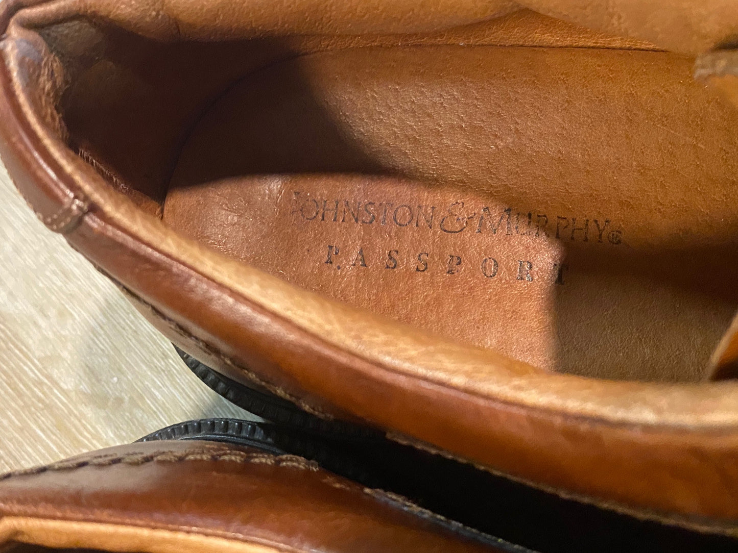 Kingspier Vintage - Brown Plain Toe Single Monk Strap with Buckle by Johnston & Murphy Passport - Sizes: 8.5M 10.5W 41-42EURO, Made in Italy, Leather Uppers, Leather and Rubber Soles