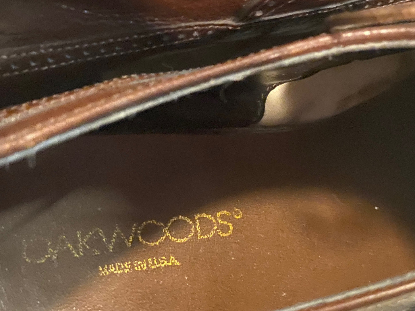 Kingspier Vintage - Dark Brown Quarter Brogue Wingtip Oxfords by Oakwoods - Sizes: 8.5M 10.5W 41-42EURO, Made in USA, Genuine Kidskin Uppers, Leather Soles, Rubber Heels