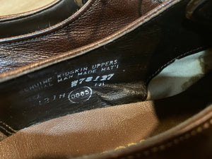 Kingspier Vintage - Dark Brown Quarter Brogue Wingtip Oxfords by Oakwoods - Sizes: 8.5M 10.5W 41-42EURO, Made in USA, Genuine Kidskin Uppers, Leather Soles, Rubber Heels