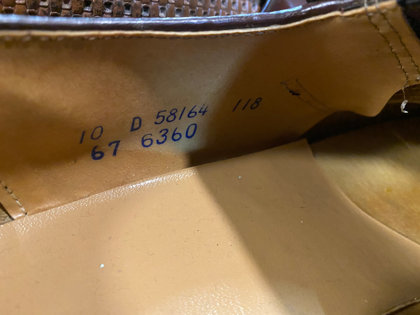 Kingspier Vintage - 1970s/80s Light Brown Embossed Basket Weave Loafers with Darker Brown Saddles by Jarman for Men Sanitized - Sizes: 10M 12W 43EURO, Rubber Soles, Leather Insoles