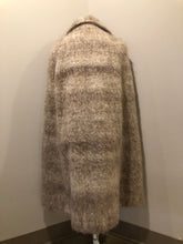 Load image into Gallery viewer, Kingspier Vintage - Beige mohair cape with collar, buttons, patch pockets and beige lining and two side slits for arms to come through.
