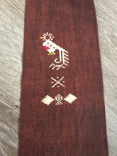 Load image into Gallery viewer, Kingspier Vintage - Vintage Orange/black weaved tie with bird cross stitch design.
 
Length: 55.25”
Width: 4.25” 

This tie is in excellent condition.
