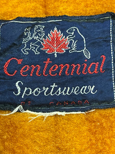 Vintage Centennial Sportswear toupe trench coat with removable orange lining, button closures and two front pockets.

Made in Canada
Chest 46”