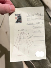 Load image into Gallery viewer, Vintage Clipper Mist All Weather Coat is double breasted with button closures and two front pockets.

Size 42
