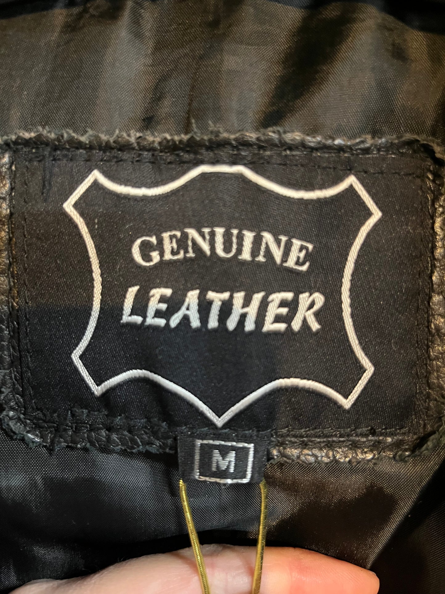 Rare authentic vintage leather jacket with fringe once owned by June Carter. Consigned by a former member of Johnny Cash’s band from 1987-1990.
The Western World by Shaf jacket features snap closures, leather fringe, beaded and stud details.
Size Medium