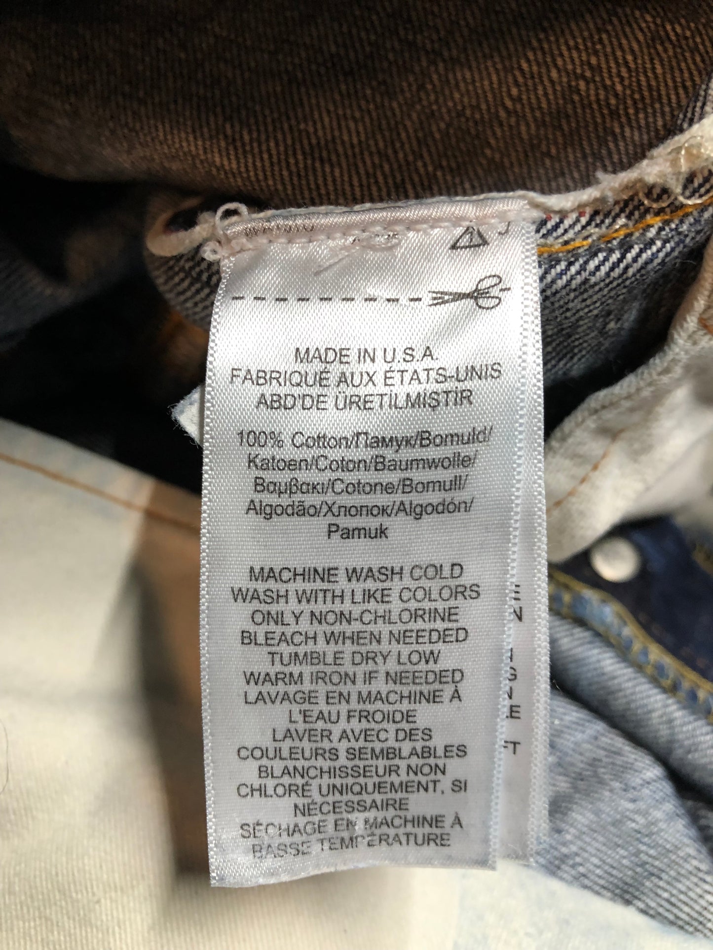Double RL Ralph Lauren Slim Fit Denim Jeans Mid rise Button fly 100% Cotton Japan Selvage Medium Wash Made in USA - Kingspier Vintage